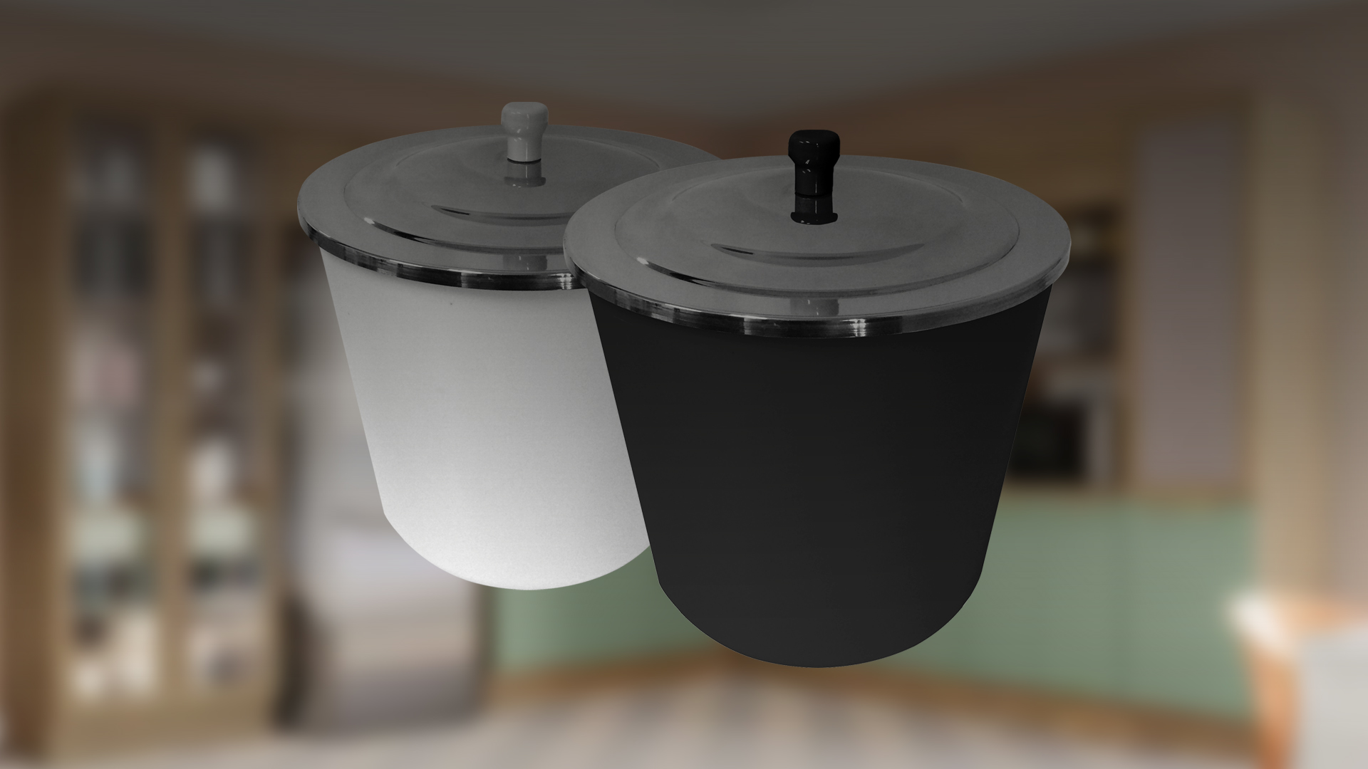 Lixeira Multiuso 5 litros Plástico com Tampa de Inox